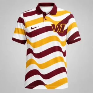 Limited Edition – Customized NFL Washington Commanders Striped Polo Shirt