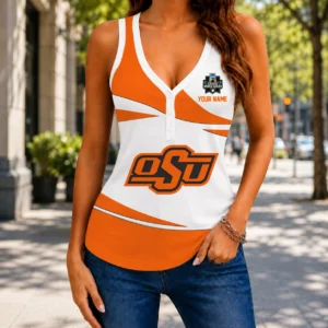 Limited Edition – Customized NCAA Oklahoma State Cowboys Women’s V-Neck Tank Top