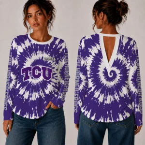 Limited Edition – Customized NCAA Tcu Horned Frogs Women’s Back V-Cut Long-Sleeve Shirt