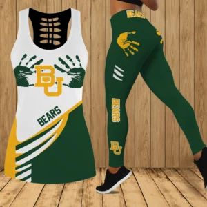 Limited Edition – Customized NCAA Baylor Bears Strappy Hollow Tank Top & Leggings Set
