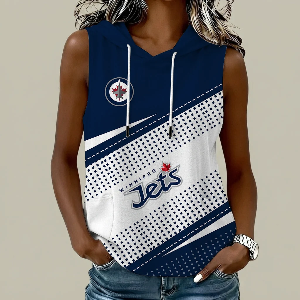 Limited Edition – Customized NHL Winnipeg Jets Women’s Sleeveless Hooded Pocket Tank Top