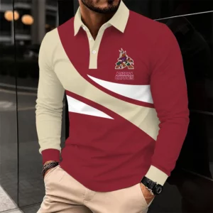 Limited Edition – Customized NHL Arizona Coyotes Men Long Sleeve Polo Shirt