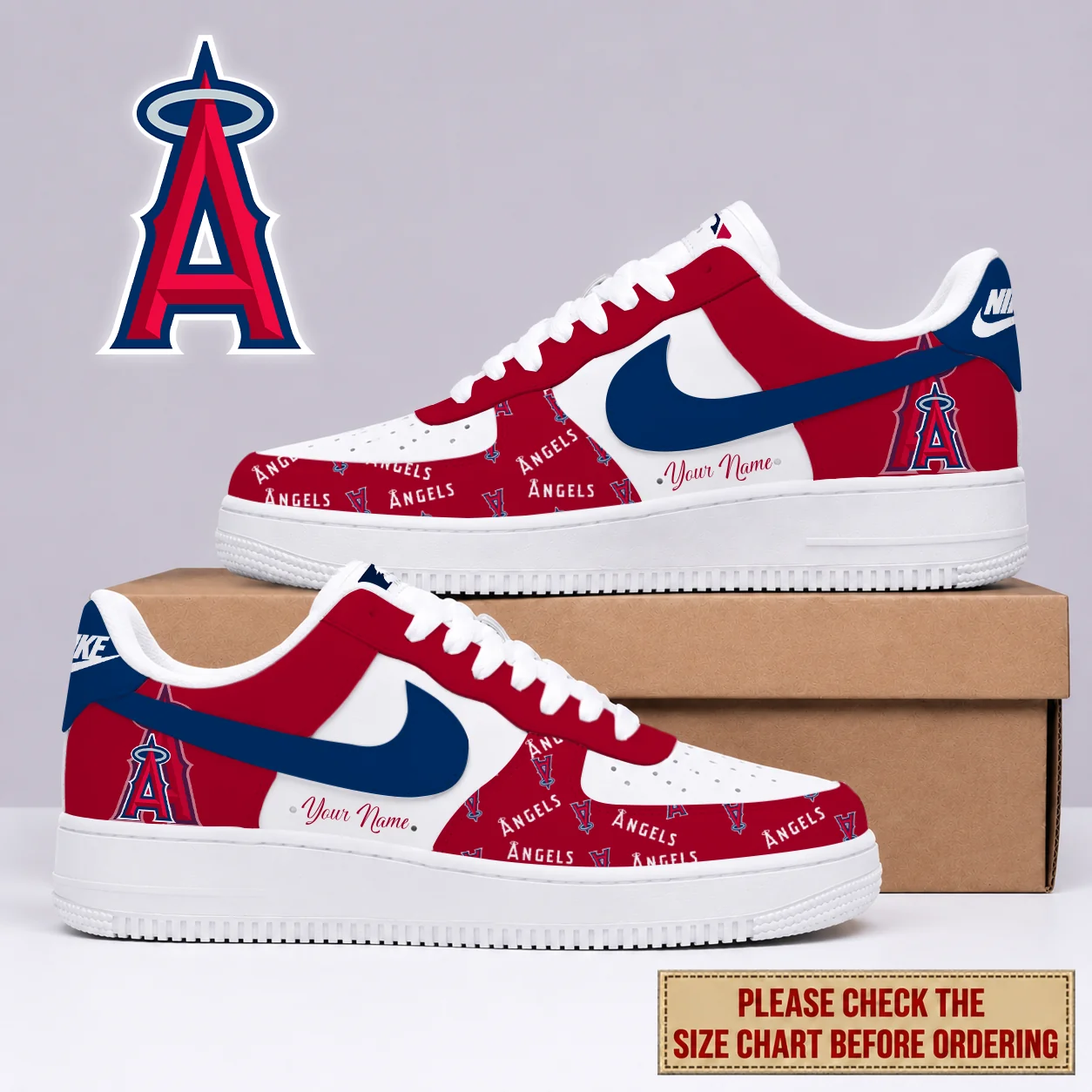 Limited Edition – Customized MLB Los Angeles Angels Af1 Shoes