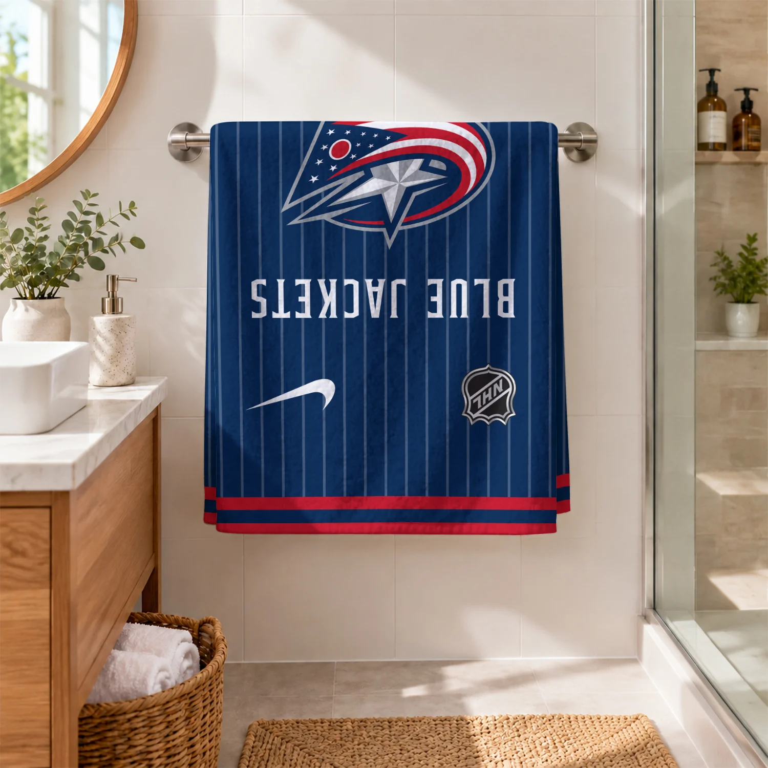 Limited Edition – Customized NHL Columbus Blue Jackets Beach Towel - Image 2