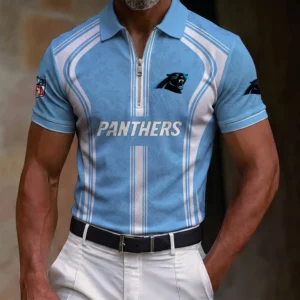 Limited Edition – Customized NFL Carolina Panthers Zip Polo Shirt