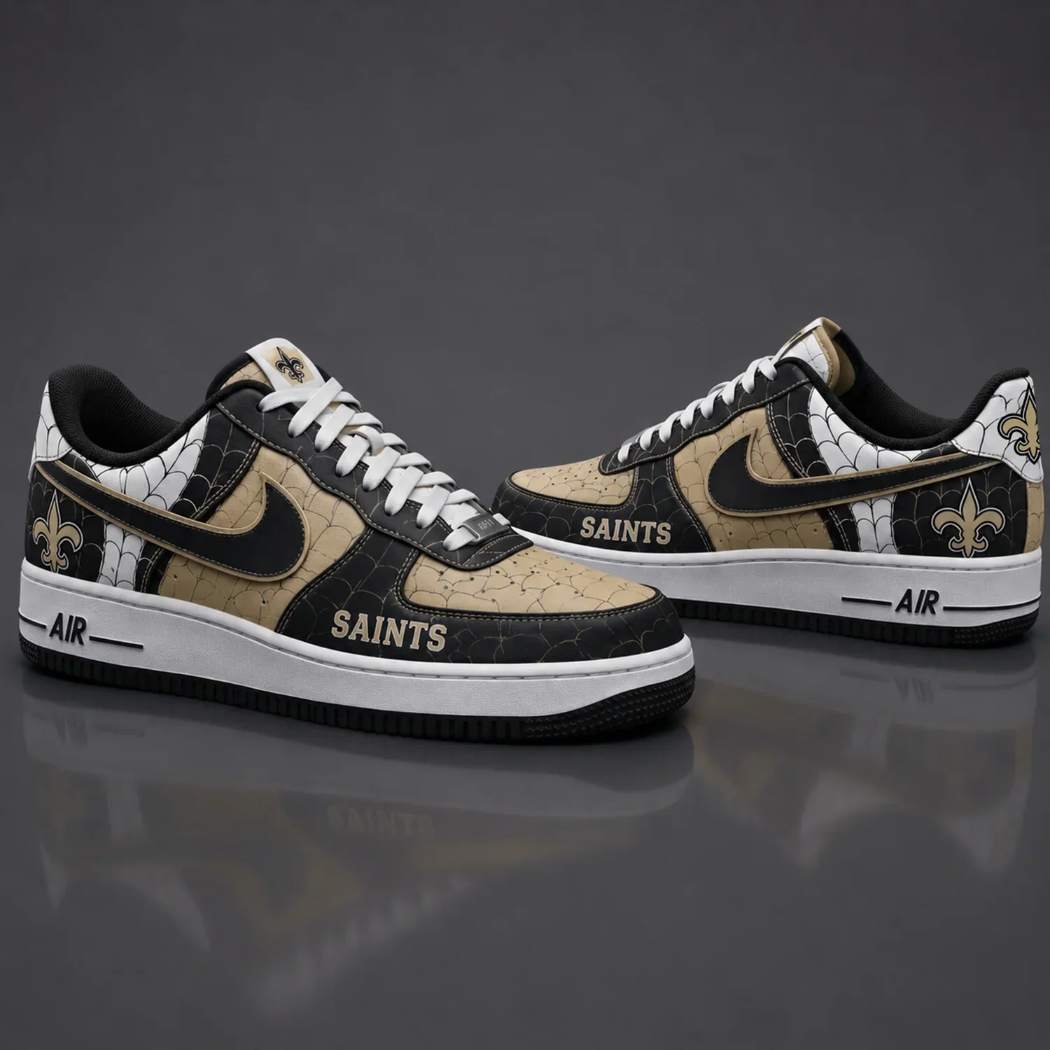 Limited Edition – Customized NFL New Orleans Saints X Spider Air force 1 Shoes