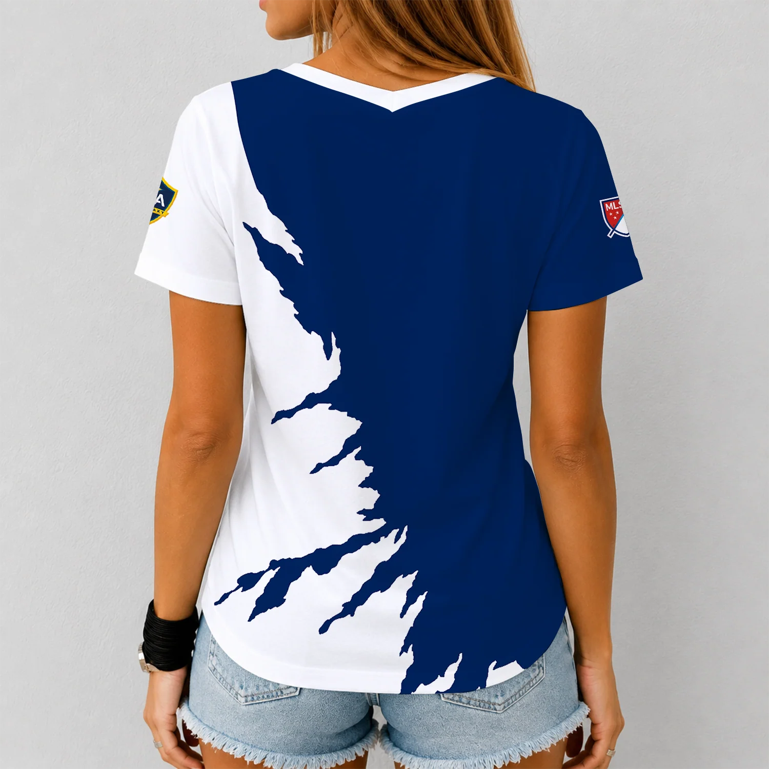 Limited Edition – Customized MLS LA Galaxy V-Neck Female Shirt - Image 2