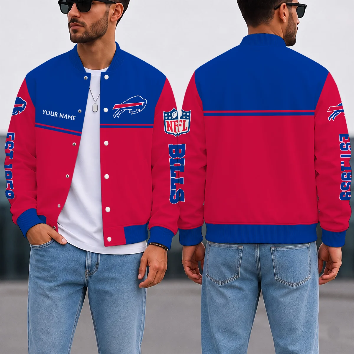 Limited Edition – Customized NFL Buffalo Bills Satin Varsity & Baseball Jacket