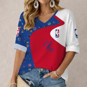 Limited Edition – Customized NBA All Teams Women’s V-Neck Long Sleeve Shirt