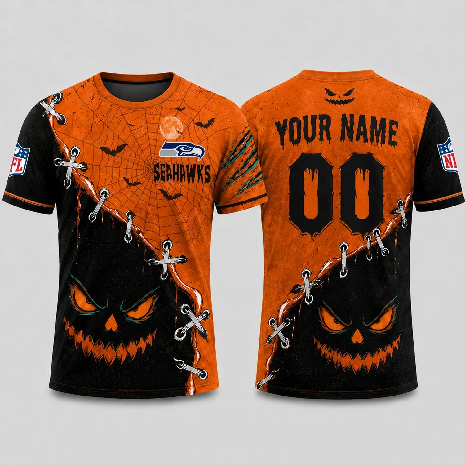 Limited Edition – Customized NFL Seattle Seahawks Halloween Unisex T-Shirt