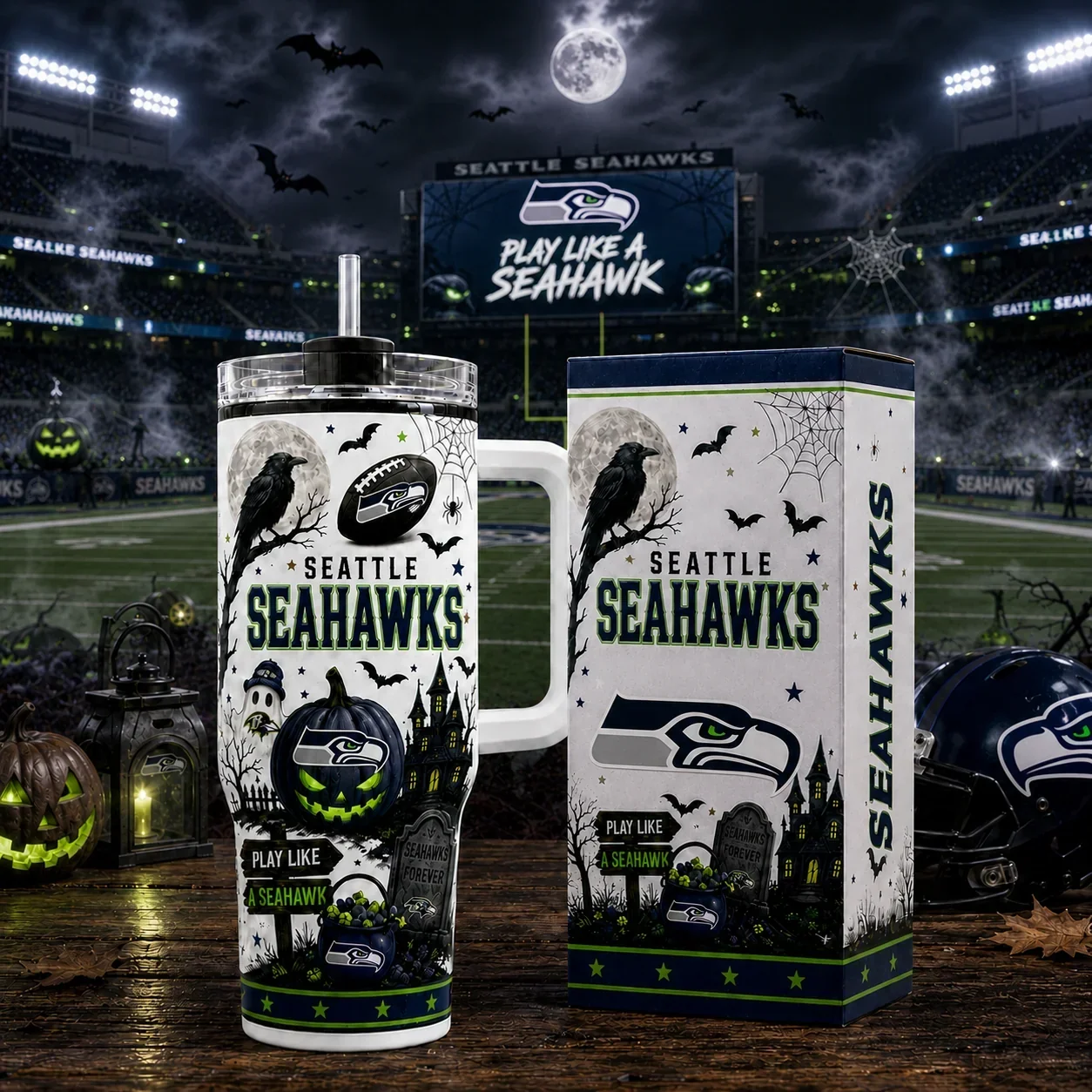 Limited Edition – Customized NFL Seattle Seahawks Halloween 40Oz Tumbler