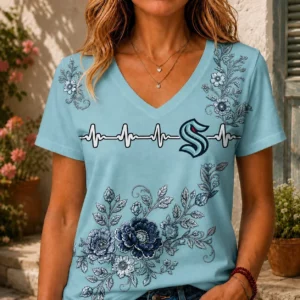 Limited Edition – Customized NHL Seattle Kraken V-Neck Female Shirt