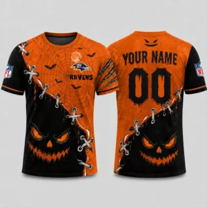 Limited Edition – Customized NFL Baltimore Ravens Halloween Unisex T-Shirt