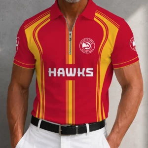 Limited Edition – Customized NBA Atlanta Hawks Zip Polo Shirt