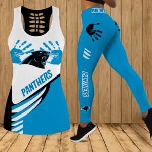 Limited Edition – Customized NFL Carolina Panthers Hollow Tank Top & Leggings Set