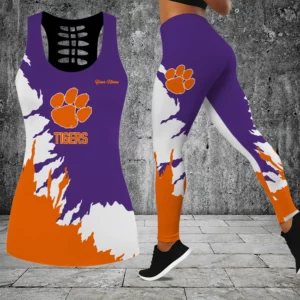 Limited Edition – Customized NCAA Clemson Tigers Hollow Tank Top & Leggings Set