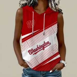 Limited Edition – Customized MLB Washington Nationals Women’s Sleeveless Hooded Pocket Tank Top
