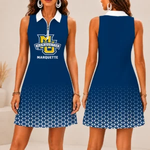 Limited Edition – Customized NCAA Marquette Golden Eagles Women’s Zip Sleeveless Polo Dress