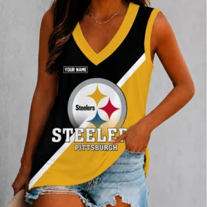 Limited Edition – Customized NFL Pittsburgh Steelers Women’s V-Neck Tank Top