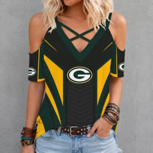 Limited Edition – Customized NFL Green Bay Packers Criss Cross V-Neck Top
