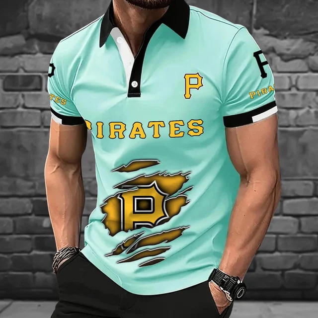 Limited Edition – Customized MLB Pittsburgh Pirates Polo Shirt - Image 3