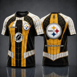 Limited Edition – Customized NFL Pittsburgh Steelers x Spider Unisex T-Shirt
