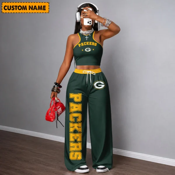Limited Edition – Customized NFL Green Bay Packers Women’s Crop Top & Long Pants Set