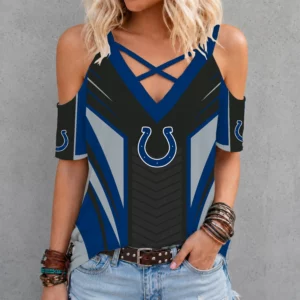Limited Edition – Customized NFL Indianapolis Colts Criss Cross V-Neck Top
