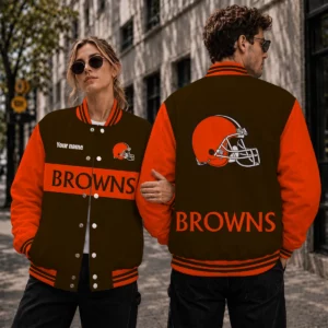 Limited Edition – Customized NFL Cleveland Browns Satin Varsity & Baseball Jacket