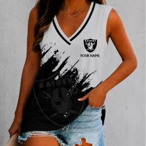 Limited Edition – Customized NFL Las Vegas Raiders Women’s V-Neck Tank Top