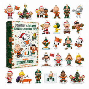 Snoopy x Miami Hurricanes Christmas Advent Calendar 2026 Snoopy Miami Christmas Calendar
