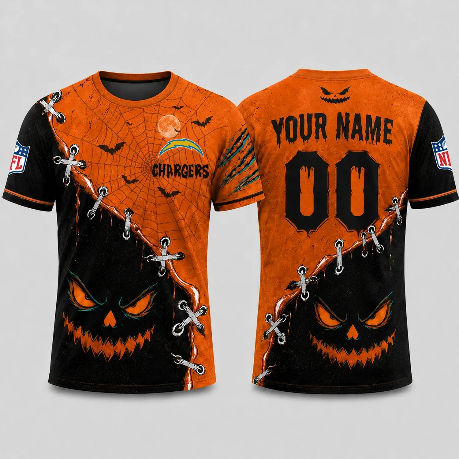 Limited Edition – Customized NFL Los Angeles Chargers Halloween Unisex T-Shirt