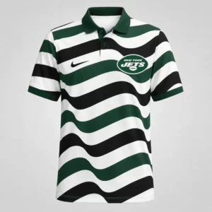 Limited Edition – Customized NFL New York Jets Striped Polo Shirt