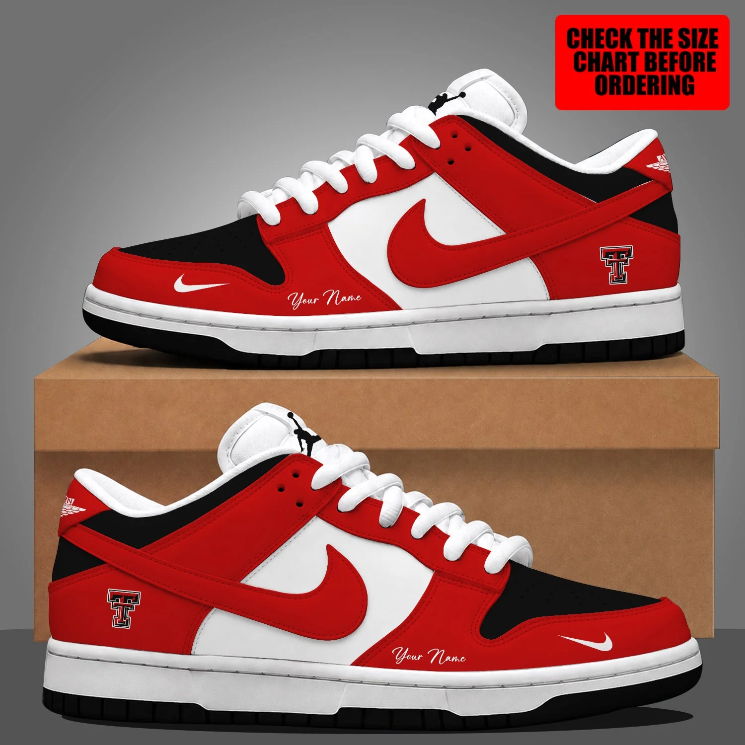 Limited Edition – Customized NCAA Texas Tech Red Raiders Dunk Low Shoes