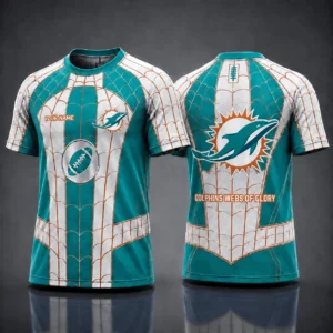 Limited Edition – Customized NFL Miami Dolphins x Spider Unisex T-Shirt