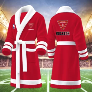 Limited Edition – Customized NBA Houston Rockets Multicolor Fleece Bathrobe