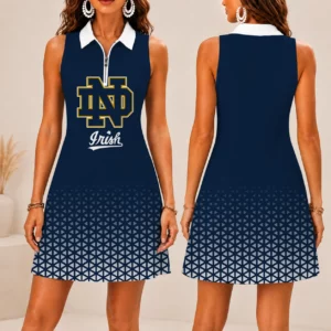 Limited Edition – Customized NCAA Notre Dame Fighting Irish Women’s Zip Sleeveless Polo Dress