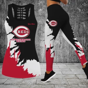 Limited Edition – Customized MLB Cincinnati Reds Hollow Tank Top & Leggings Set
