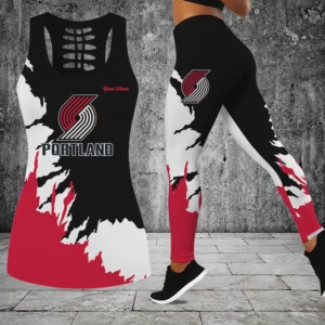 Limited Edition – Customized NBA Portland Trail Blazers Hollow Tank Top & Leggings Set