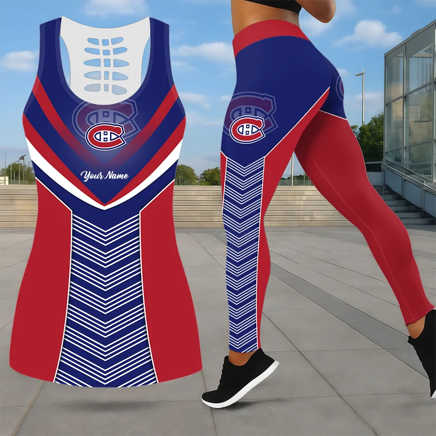 Limited Edition – Customized NHL Montreal Canadiens Leggings & Hollow Tank Top Set