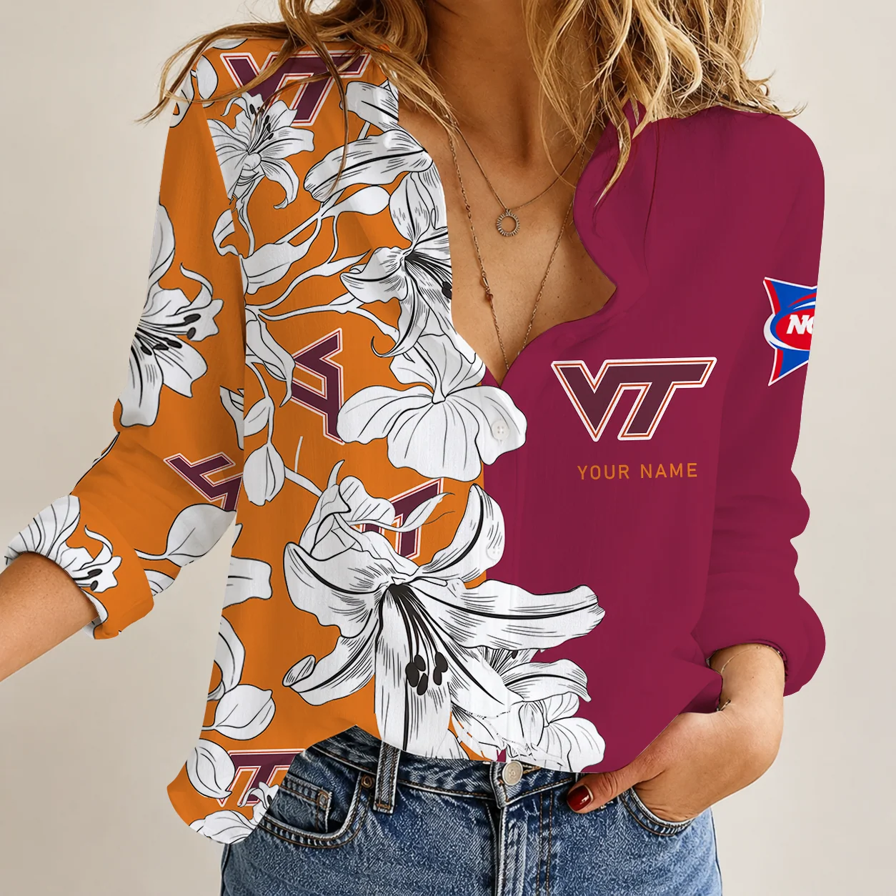 Limited Edition – Customized NCAA Virginia Tech Hokies Women Casual Shirt