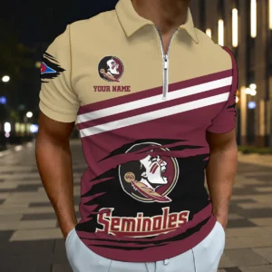 Limited Edition – Customized NCAA Florida State Seminoles Zip Polo Shirt