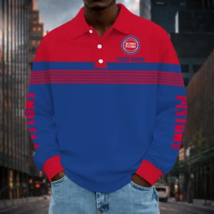 Limited Edition – Customized NBA Detroit Pistons Men Long Sleeve Polo Shirt
