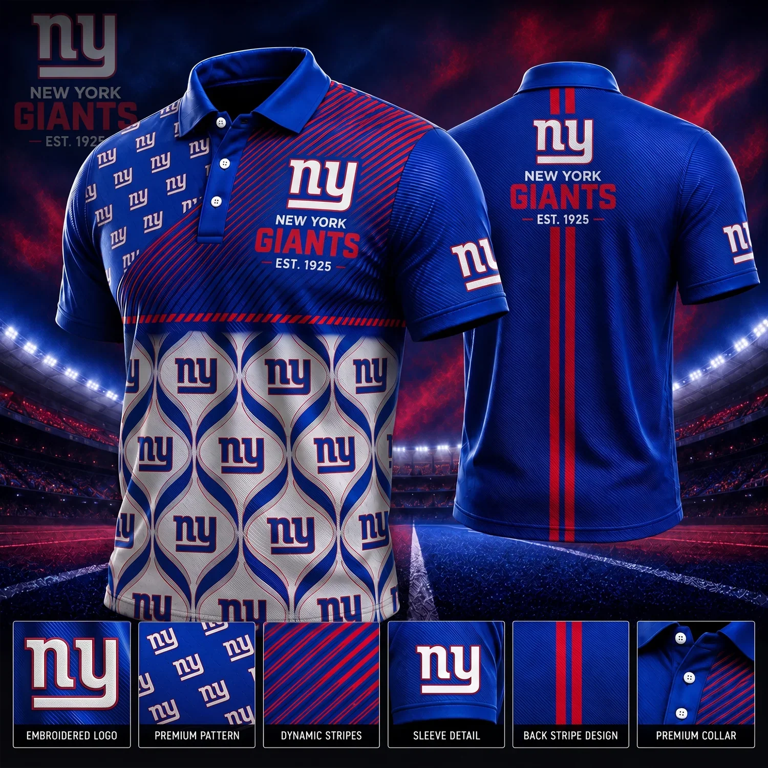 Limited Edition – Customized NFL New York Giants Polo Shirt