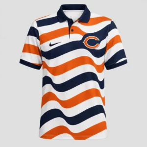 Limited Edition – Customized NFL Chicago Bears Striped Polo Shirt