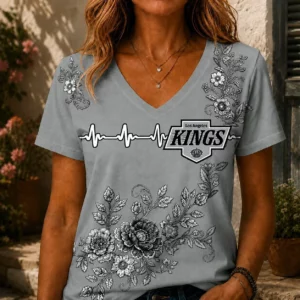 Limited Edition – Customized NHL Los Angeles Kings V-Neck Female Shirt
