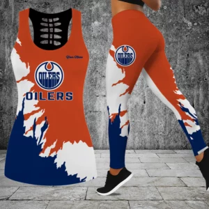 Limited Edition – Customized NHL Edmonton Oilers Hollow Tank Top & Leggings Set
