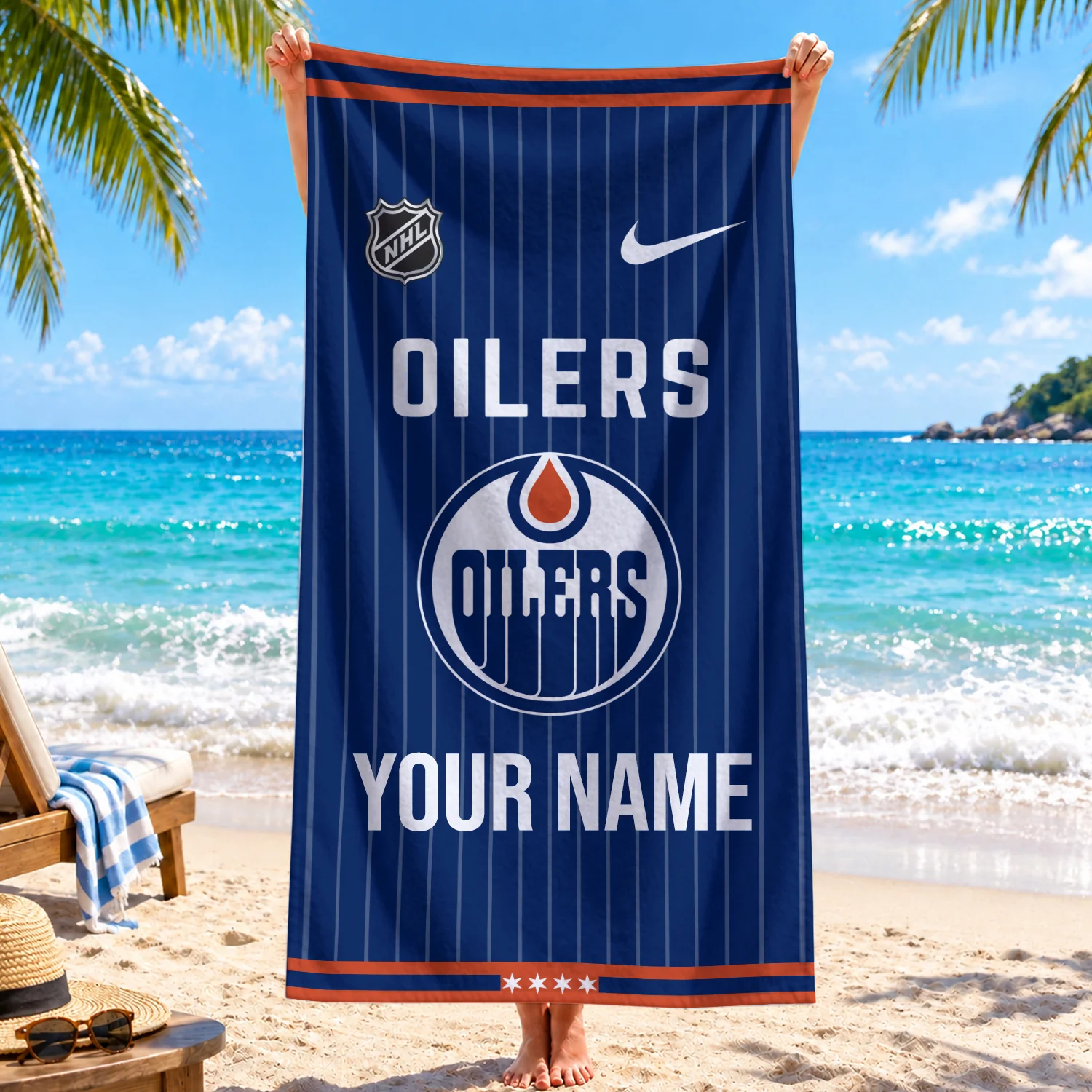 Limited Edition – Customized NHL Edmonton Oilers Beach Towel