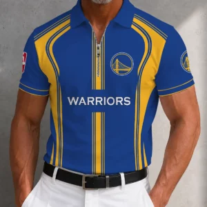 Limited Edition – Customized NBA Golden State Warriors Zip Polo Shirt