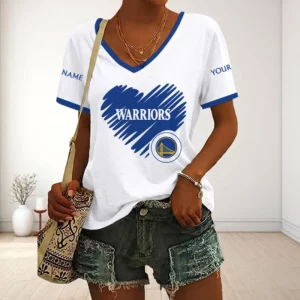 Limited Edition – Customized NBA Golden State Warriors V-Neck Female Shirt